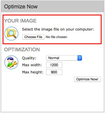 Image Optimizer "Choose File"