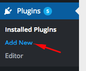 "Add New" Option Under the WordPress Plugin Menu