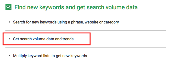 "search volume data and trends" in GKP